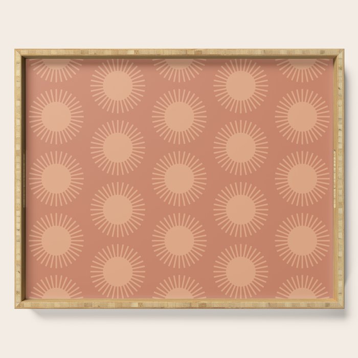 Boho Summer Sun Pattern XII Peach Serving Tray Gallery Image 1