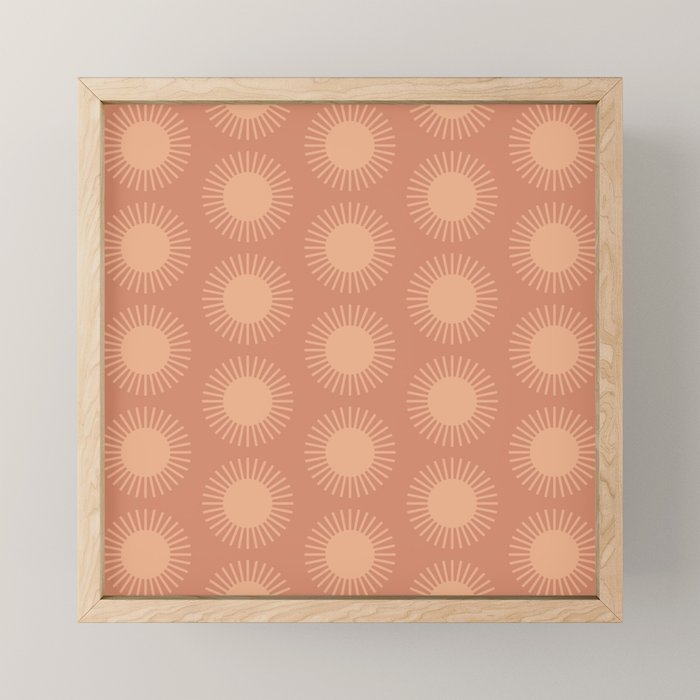 Boho Summer Sun Pattern XII Peach Mini Art Print Gallery Image 1
