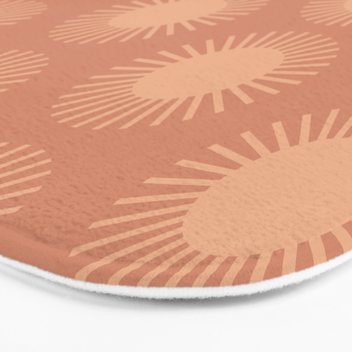 Boho Summer Sun Pattern XII Peach Bath Mat Gallery Image 3