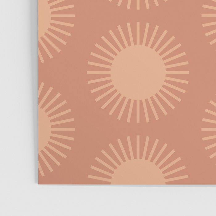 Boho Summer Sun Pattern XII Peach Poster Gallery Image 3