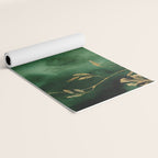 Winter Gold Flowers On Emerald Marble Texture Yoga Mat Gallery Image 2