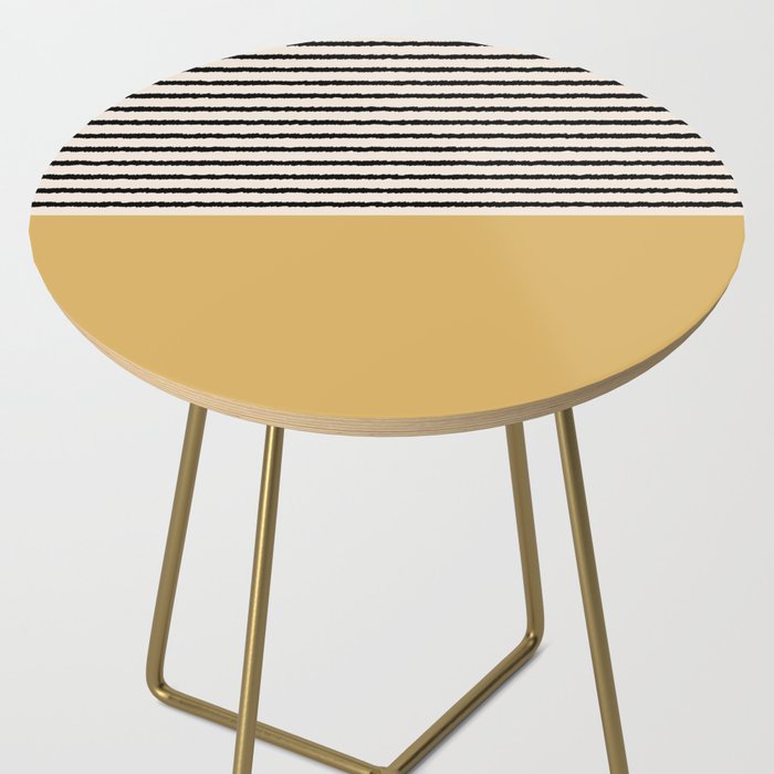 Texture - Black Stripes Gold Side Table Gallery Image 2