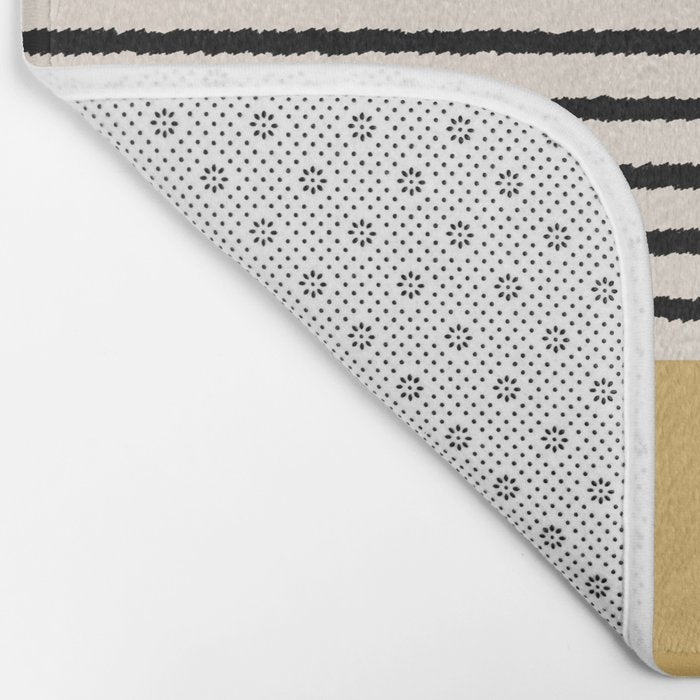 Texture - Black Stripes Gold Bath Mat Gallery Image 2