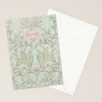 Ivy Morris Sage Green Floral Damask with Climbing Vines Stationery Card Gallery Image 2