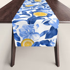 Porcelain Magnolias Flowers and Lemons Table Runner Gallery Image 1