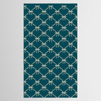 Bows & Ribbons Pattern XXIX Dark Teal Tablecloth Gallery Image 2