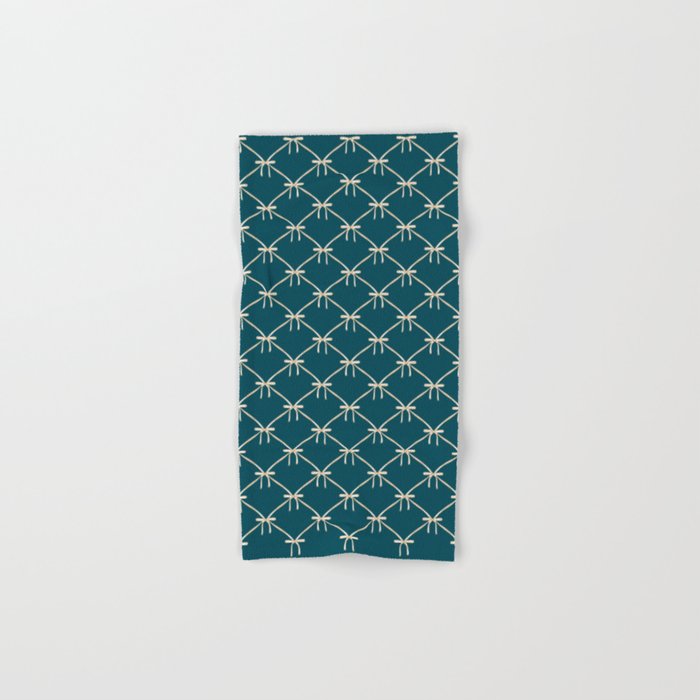 Bows & Ribbons Pattern XXIX Dark Teal Bath Towel Gallery Image 1