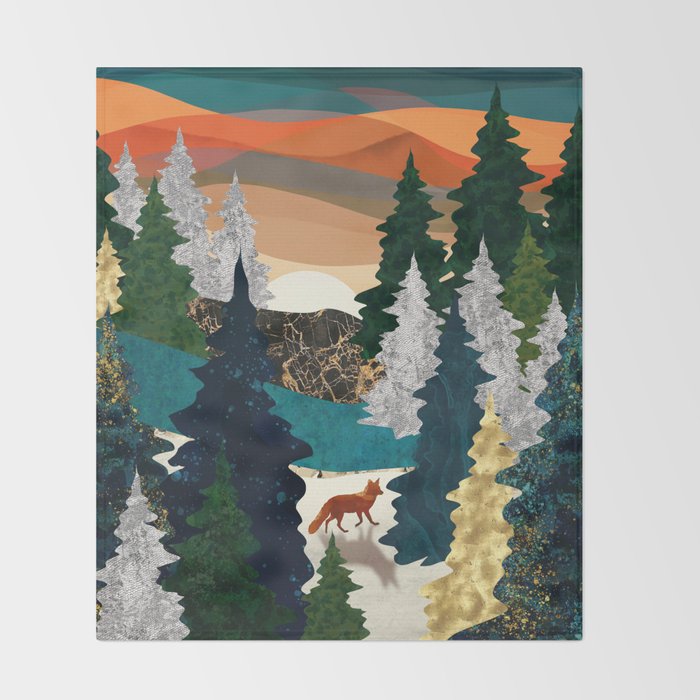 Amber Fox Throw Blanket Gallery Image 2