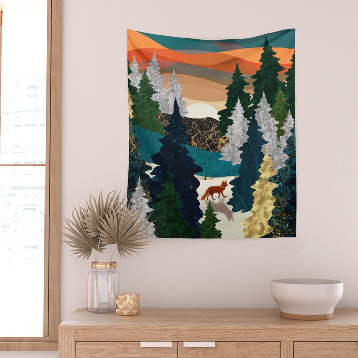 Amber Fox Wall Tapestry Gallery Image 2