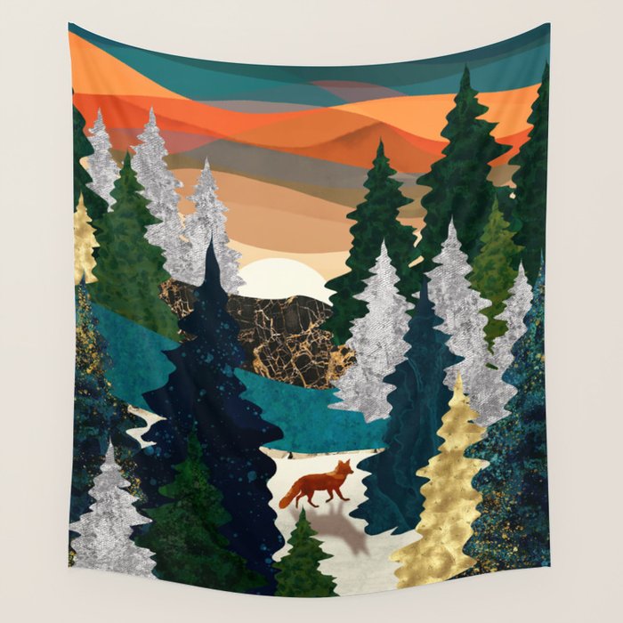 Amber Fox Wall Tapestry Gallery Image 4