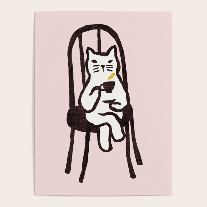 Tea time with cat Poster Gallery Image 1