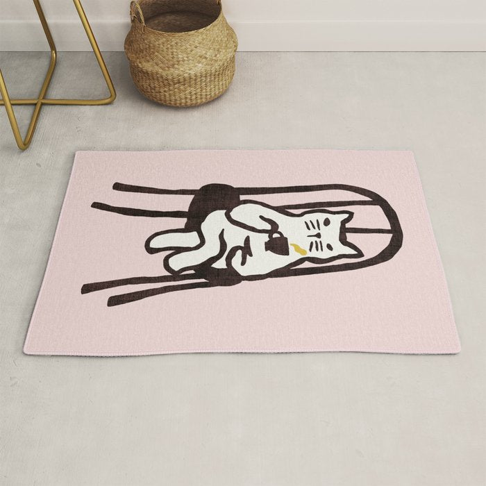 Tea time with cat Rug Gallery Image 1