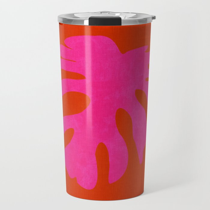 leaf shape solo pink orange summer vibes Travel Mug Gallery Image 1