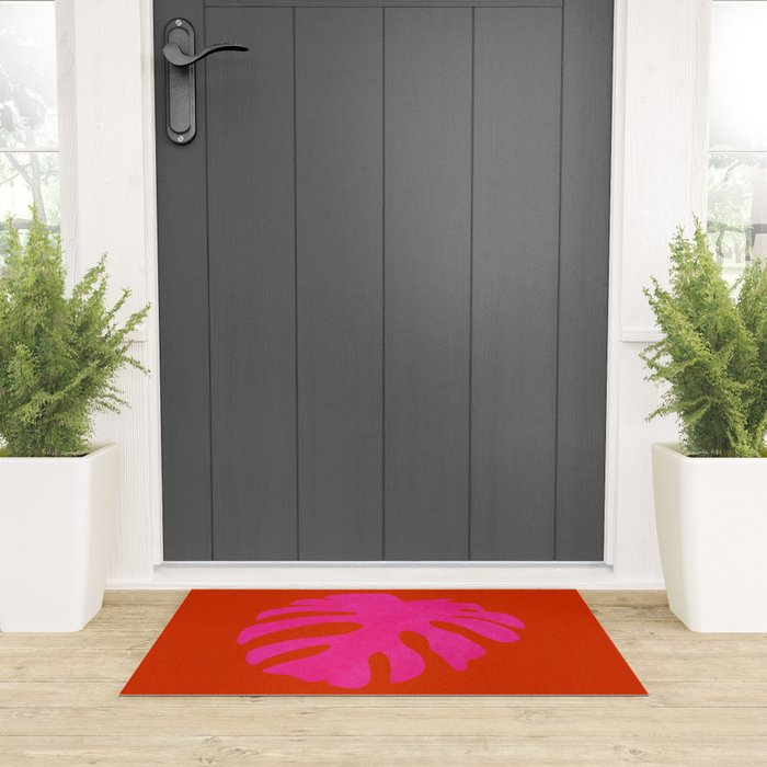 leaf shape solo pink orange summer vibes Welcome Mat Gallery Image 3