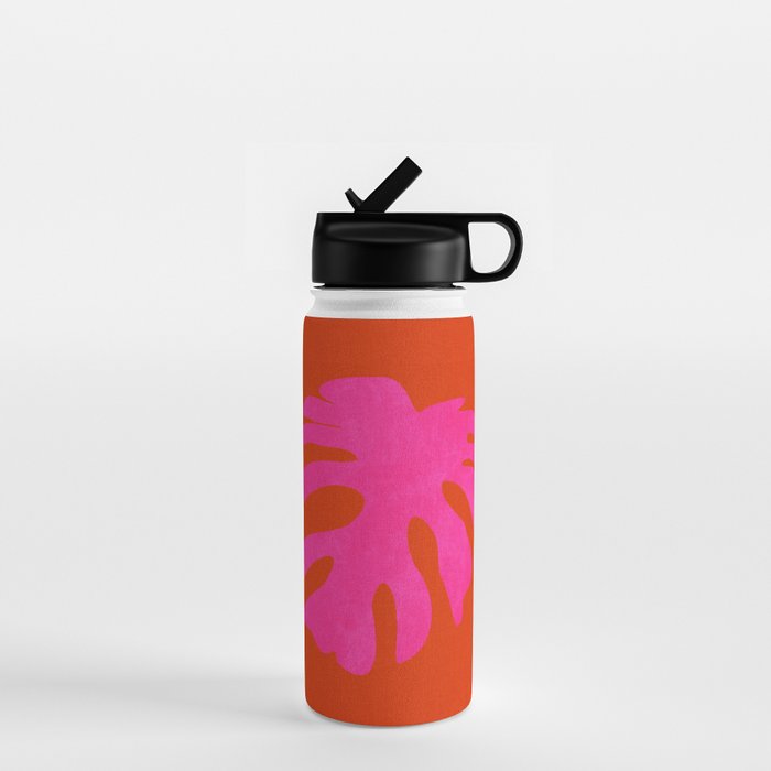 leaf shape solo pink orange summer vibes Water Bottle Gallery Image 1