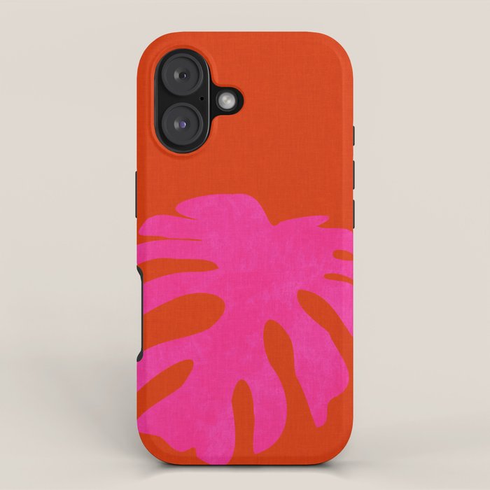 leaf shape solo pink orange summer vibes iPhone Case Gallery Image 1