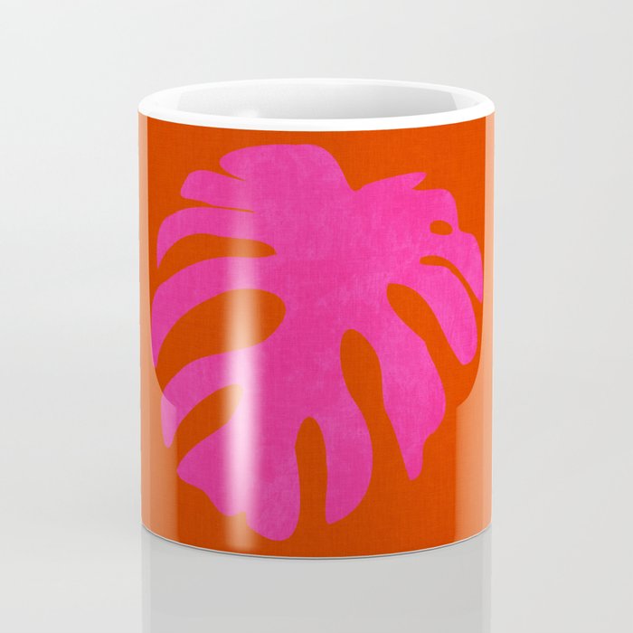 leaf shape solo pink orange summer vibes Coffee Mug Gallery Image 4
