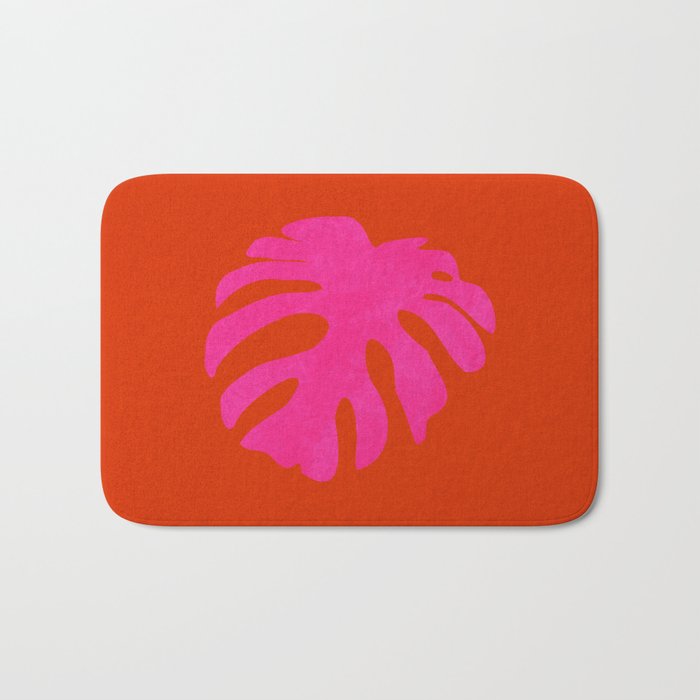 leaf shape solo pink orange summer vibes Bath Mat Gallery Image 1