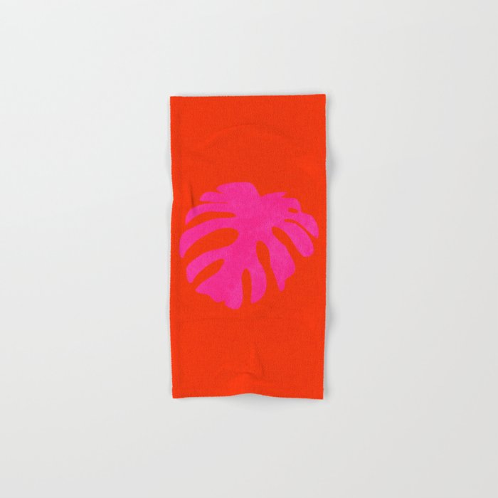 leaf shape solo pink orange summer vibes Bath Towel Gallery Image 1