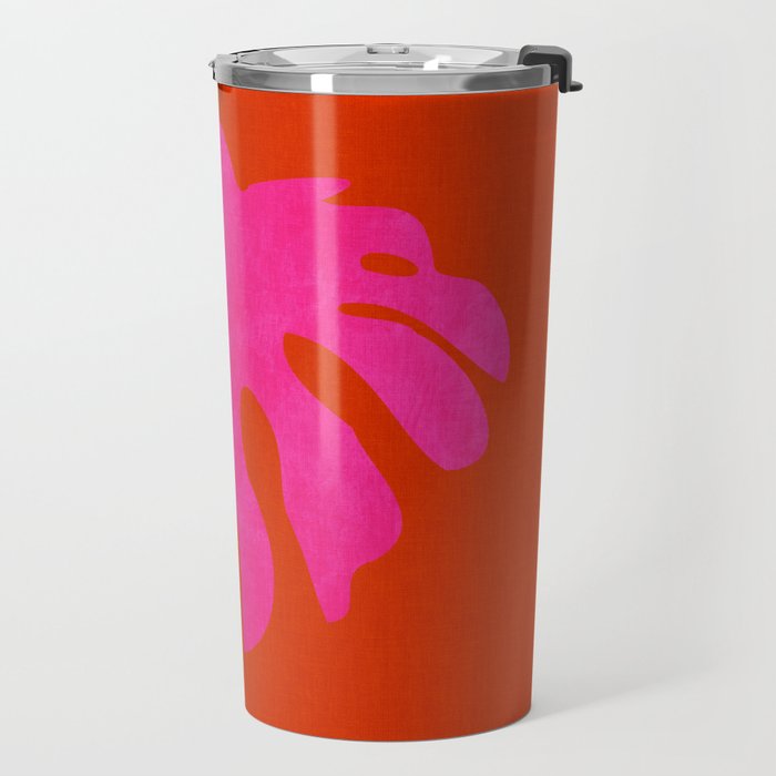 leaf shape solo pink orange summer vibes Travel Mug Gallery Image 2