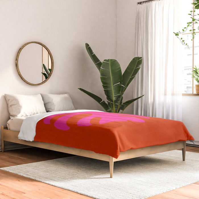 leaf shape solo pink orange summer vibes Comforter Gallery Image 2