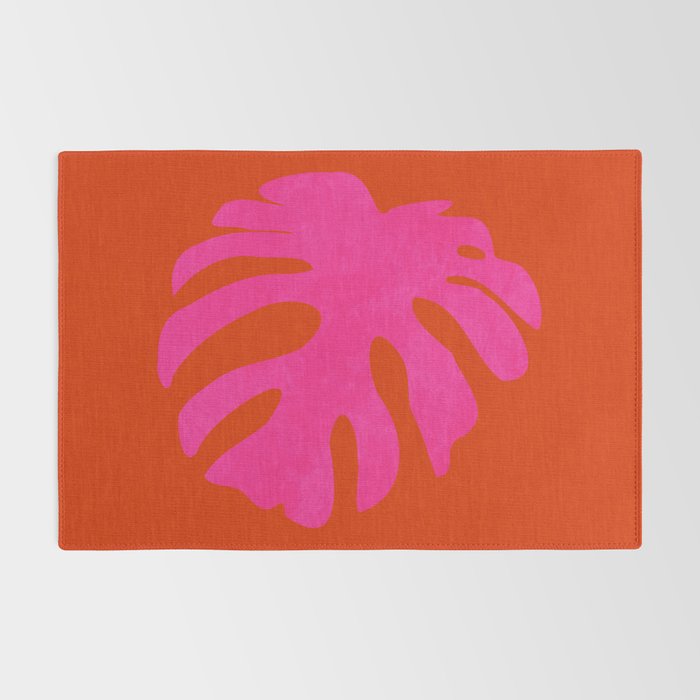 leaf shape solo pink orange summer vibes Rug Gallery Image 2