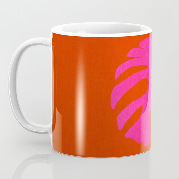 leaf shape solo pink orange summer vibes Coffee Mug Gallery Image 3