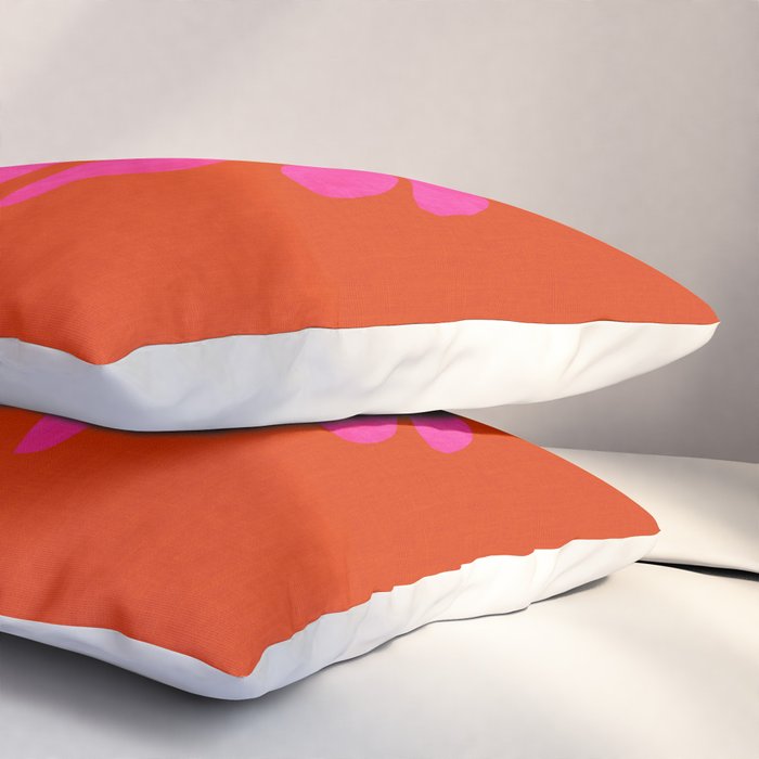 leaf shape solo pink orange summer vibes Pillow Sham Gallery Image 3