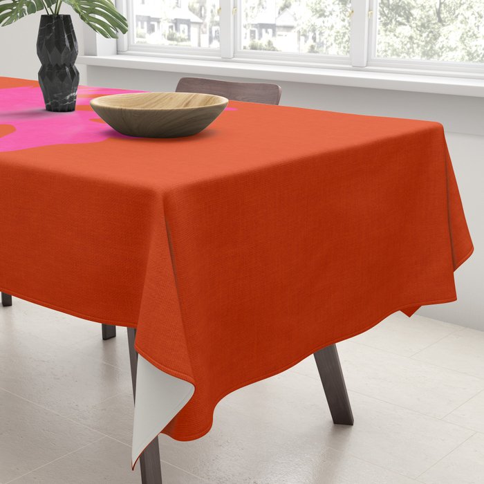 leaf shape solo pink orange summer vibes Tablecloth Gallery Image 3