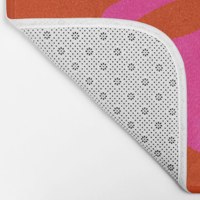 leaf shape solo pink orange summer vibes Bath Mat Gallery Image 2