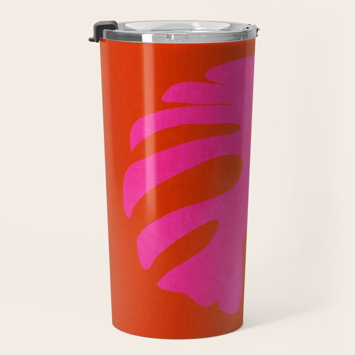 leaf shape solo pink orange summer vibes Travel Mug Gallery Image 3