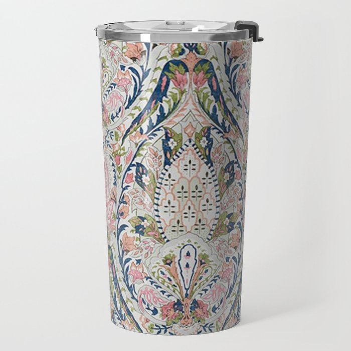 Pink Blue Green Leaf Flower Paisley Travel Mug Gallery Image 2