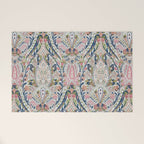 Pink Blue Green Leaf Flower Paisley Welcome Mat Gallery Image 1