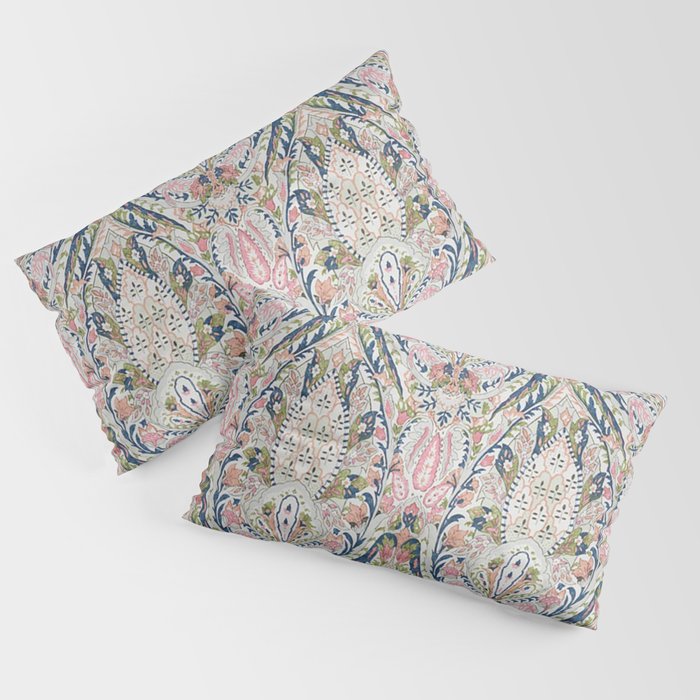 Pink Blue Green Leaf Flower Paisley Pillow Sham Gallery Image 2
