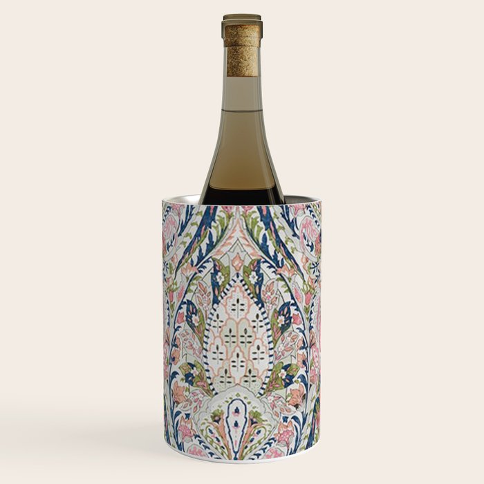 Pink Blue Green Leaf Flower Paisley Wine Chiller Gallery Image 3