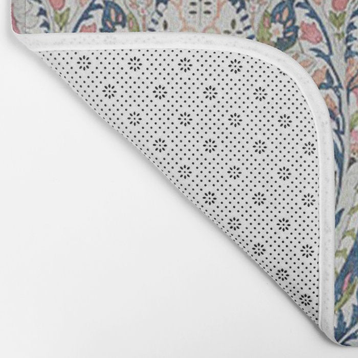 Pink Blue Green Leaf Flower Paisley Bath Mat Gallery Image 2