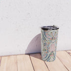 Pink Blue Green Leaf Flower Paisley Travel Mug Gallery Image 4