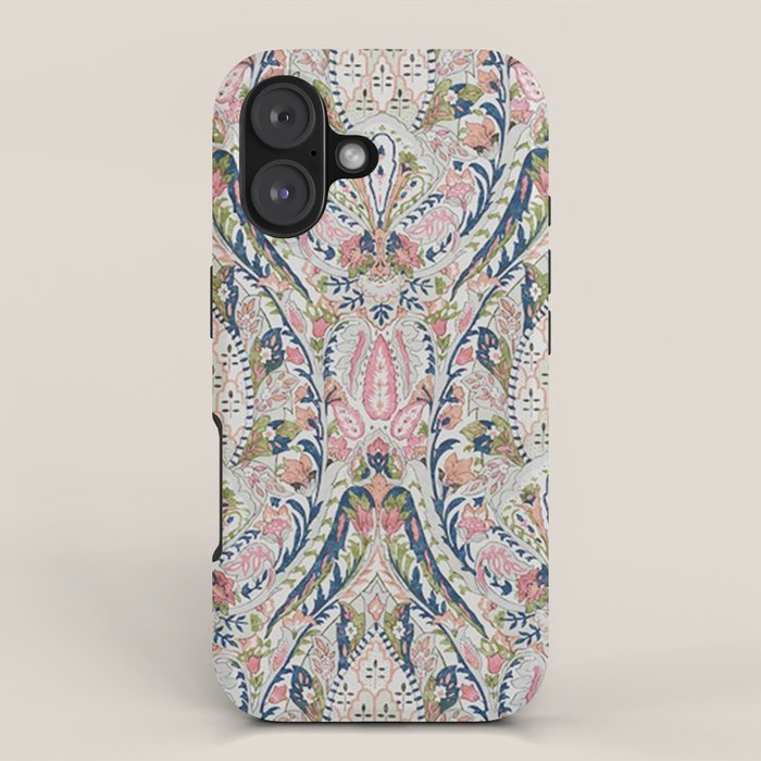 Pink Blue Green Leaf Flower Paisley iPhone Case Gallery Image 1