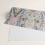 Pink Blue Green Leaf Flower Paisley Wrapping Paper Gallery Image 2