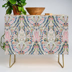 Pink Blue Green Leaf Flower Paisley Credenza Gallery Image 1