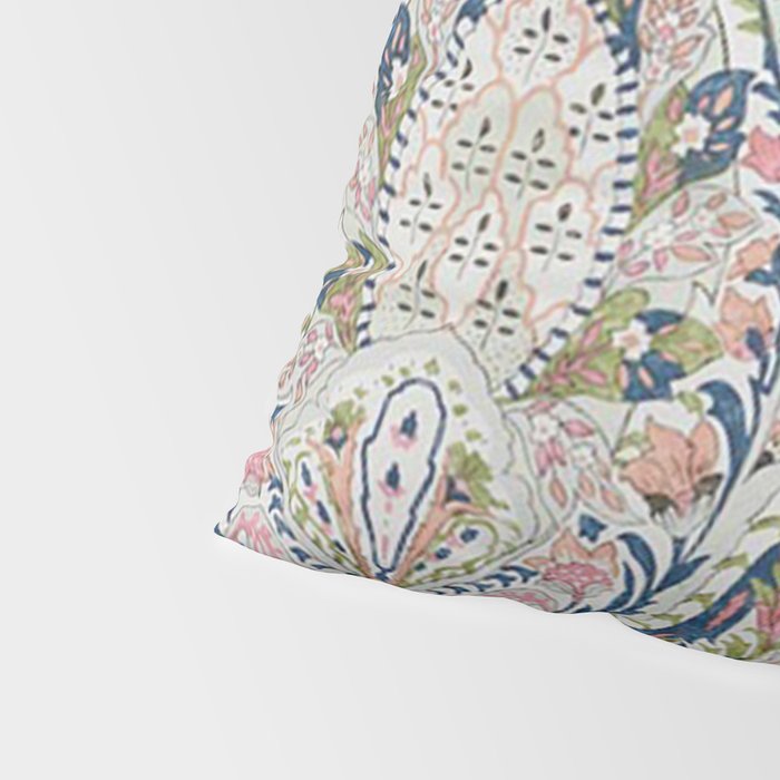 Pink Blue Green Leaf Flower Paisley Pillow Sham Gallery Image 4