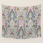 Pink Blue Green Leaf Flower Paisley Wall Tapestry Gallery Image 4