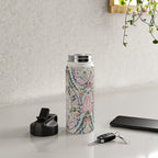 Pink Blue Green Leaf Flower Paisley Water Bottle Gallery Image 4