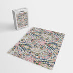 Pink Blue Green Leaf Flower Paisley Jigsaw Puzzle Gallery Image 2