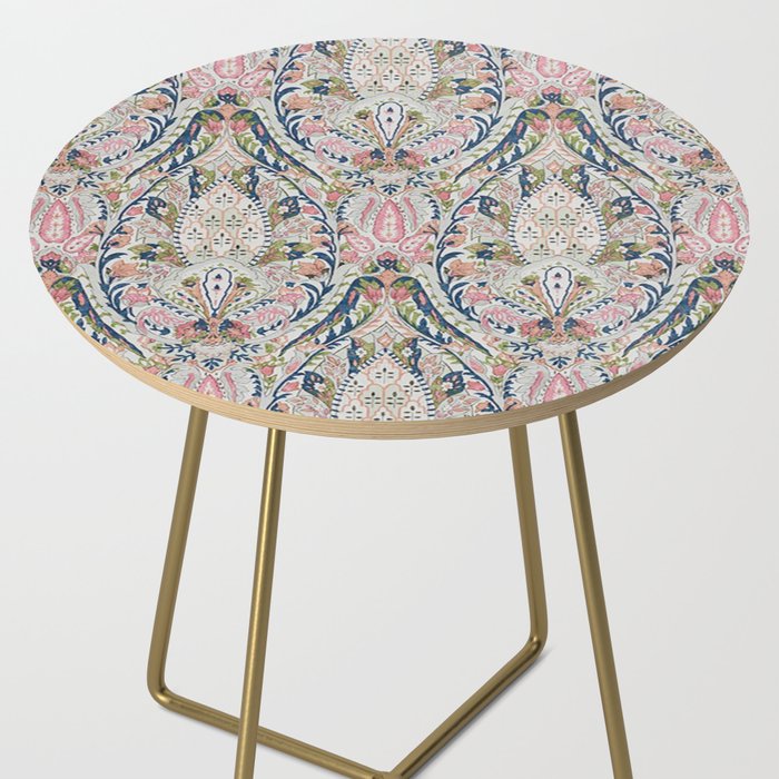 Pink Blue Green Leaf Flower Paisley Side Table Gallery Image 2