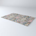 Pink Blue Green Leaf Flower Paisley Rug Gallery Image 3