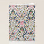 Pink Blue Green Leaf Flower Paisley Stationery Card Gallery Image 2
