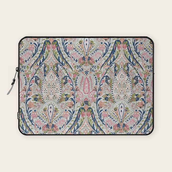 Pink Blue Green Leaf Flower Paisley Laptop Sleeve Gallery Image 1