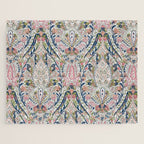 Pink Blue Green Leaf Flower Paisley Jigsaw Puzzle Gallery Image 1