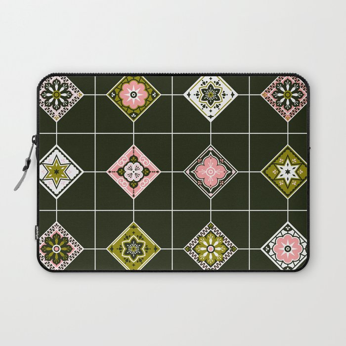 Talavera Mexican Tile - Blush & Sage Palette Laptop Sleeve Gallery Image 1